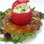Open tomato tart stuffed with ricotta and pine nuts Open tomato tart stuffed with ricotta and pine nuts